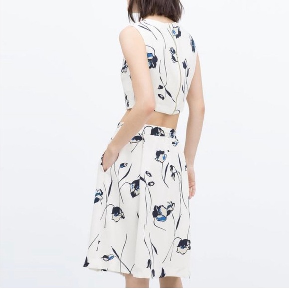 Zara midi floral skirt with POCKETS! - Picture 2 of 7